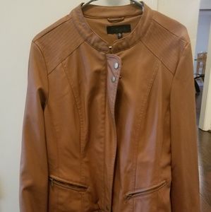 Brown faux leather jacket 🚭